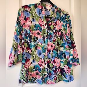 Fashion Bug Vibrant Multicolor Floral Blouse